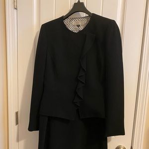 Tahari Black 2 piece Ruffle suit